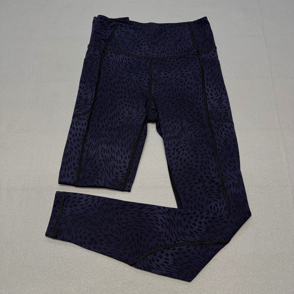 Victorias Secret Leggings Womens Small Long Purple Black Animal Print Pockets